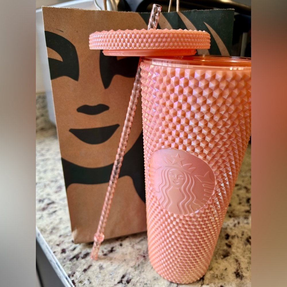 NWT Starbucks Orange Studded Tumbler 24oz - Picture 2 of 7